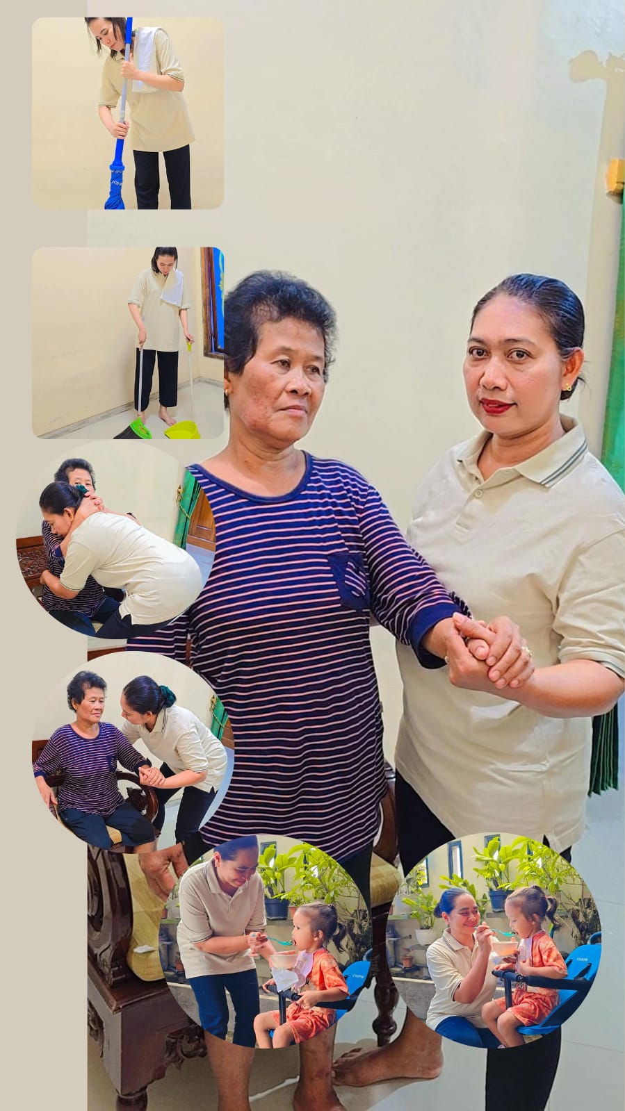Helper supporting elderly care and childcare